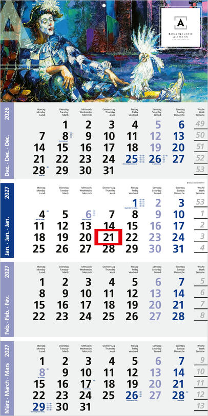 Bürokalender - 4-Monatskalender L4