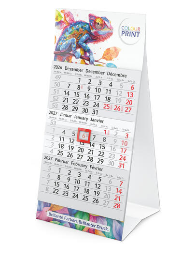 Bürokalender - 3-Monatskalender Tischsteller Piccolo