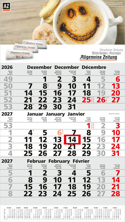 Bürokalender - 3-Monatskalender P3-2