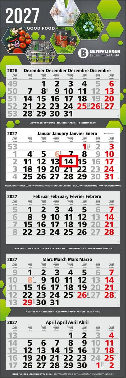 Bürokalender - 5-Monatskalender P5